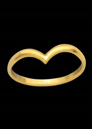 Pozlátený prsteň v tvare "V"