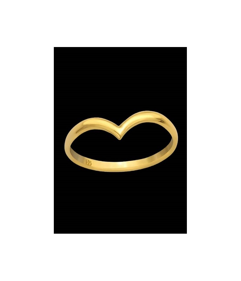 Pozlátený prsteň v tvare "V"