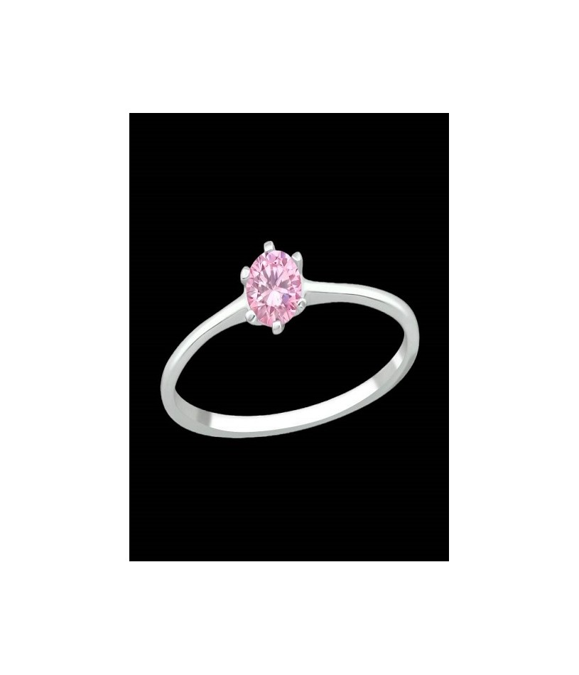 Prsteň s okrúhlym ružovým zirkónom